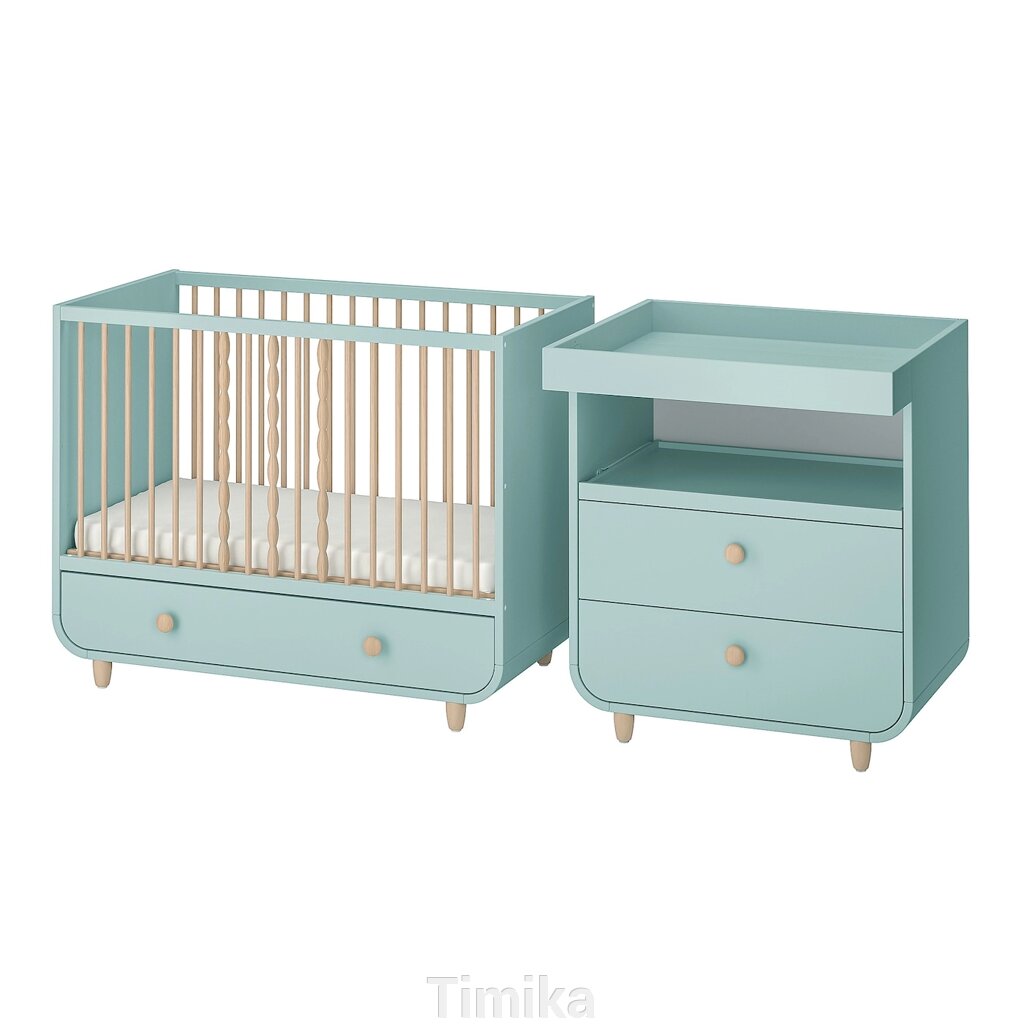 MYLLRA Комплект дитячих меблів з 2 предметів, світло-бірюзовий, 60х120 см від компанії Timika - фото 1