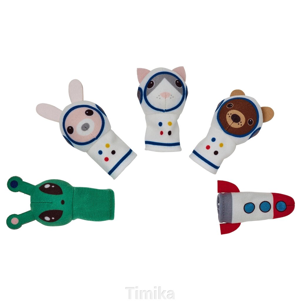 Набір ручних ляльок AFTONSPARV з 5 предметів, різнокольоровий від компанії Timika - фото 1