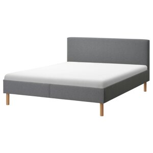 NARRÖN М'який каркас ліжка, сірий, 160x200 см