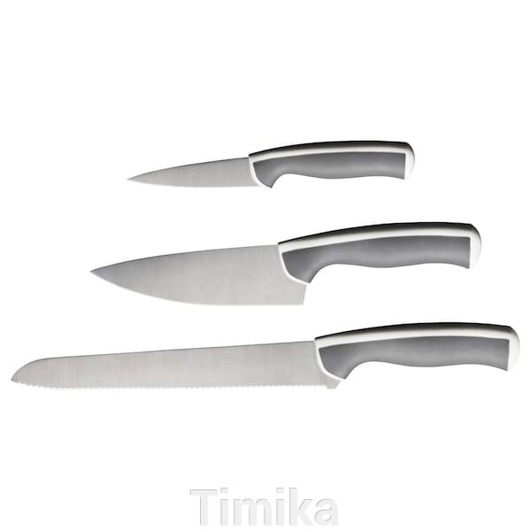 ÄNDLIG Набір ножів, 3 шт., світло-сірий/білий від компанії Timika - фото 1