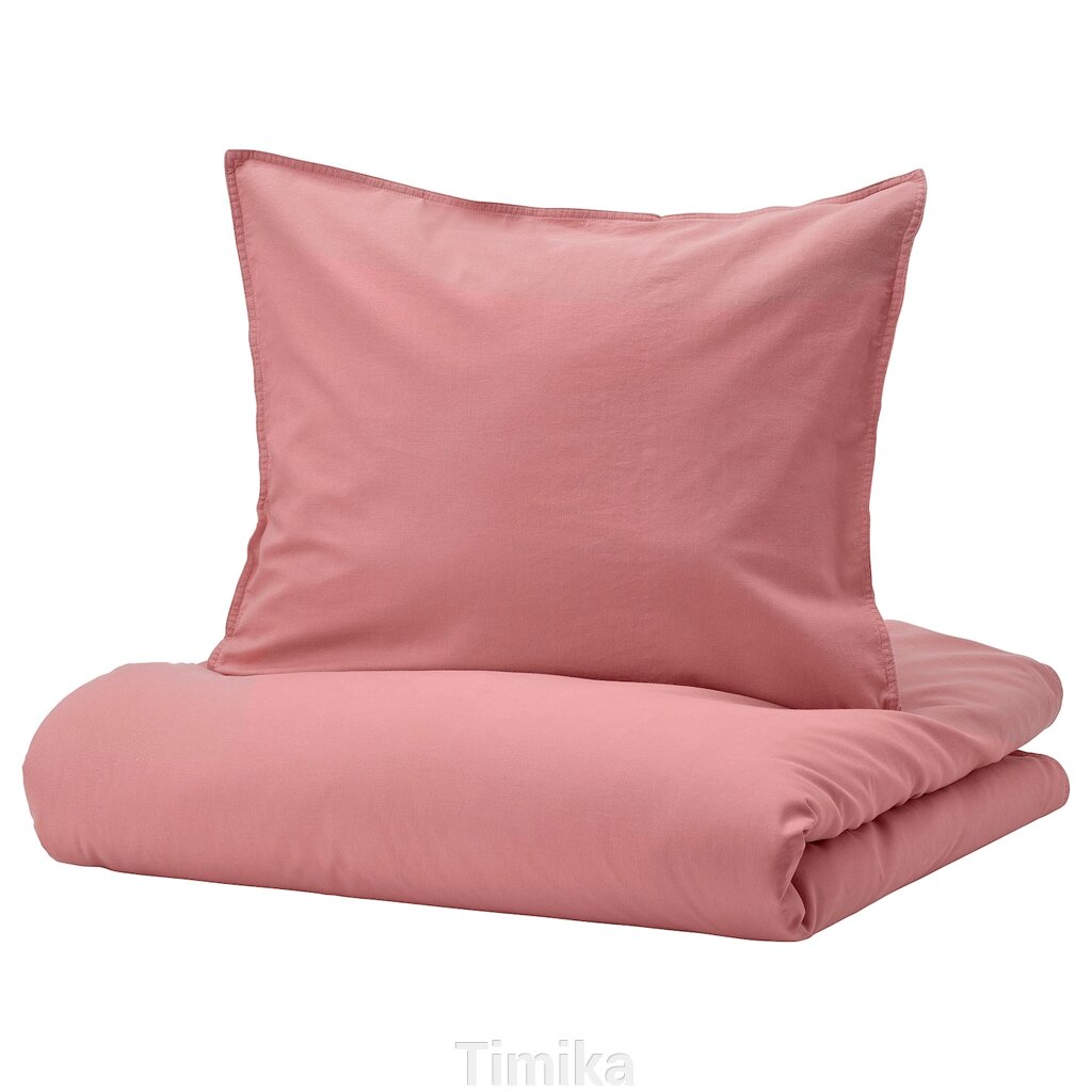 ÄNGSLILJA Підодіяльник і наволочка, темно-рожевий, 150x200/50x60 см від компанії Timika - фото 1