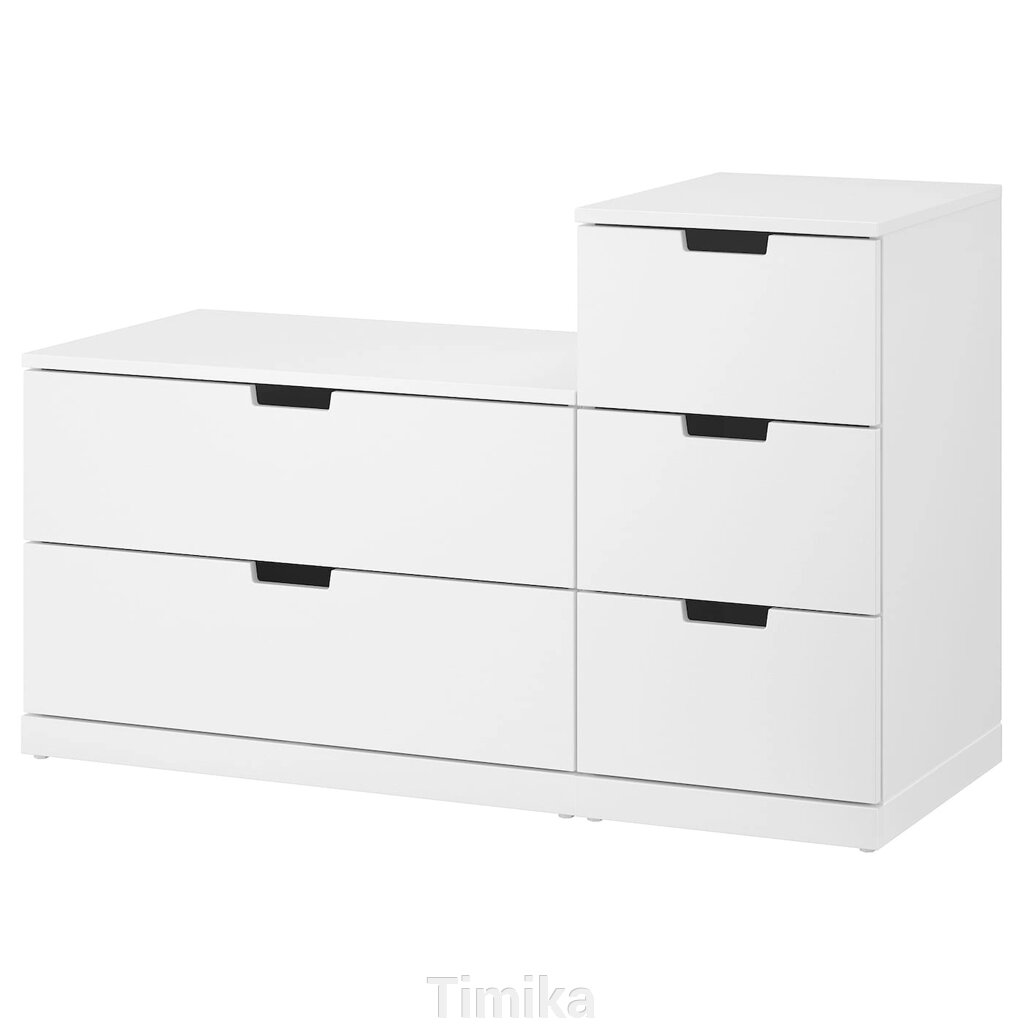 NORDLI Комод, 5 ящиків, білий, 120х76 см від компанії Timika - фото 1