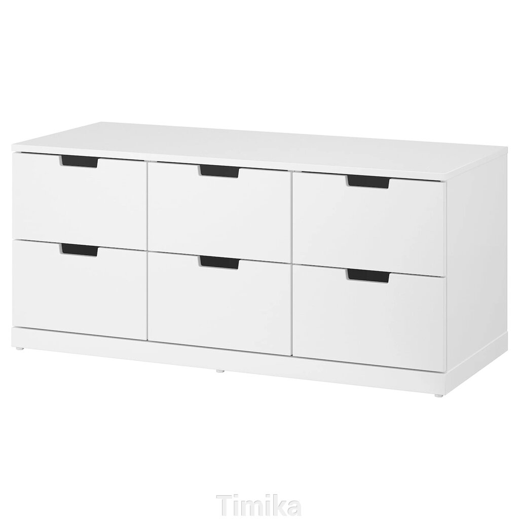 NORDLI Комод, 6 ящиків, білий, 120х54 см від компанії Timika - фото 1
