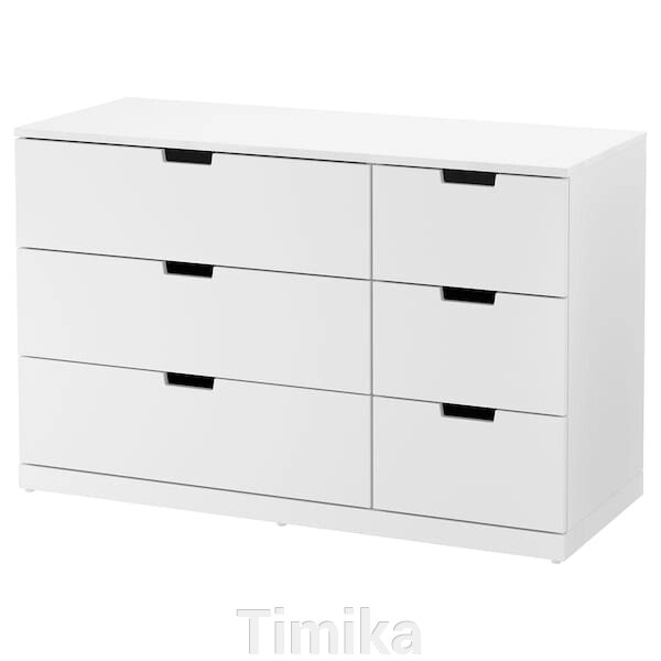NORDLI Комод, 6 ящиків, білий, 120х76 см від компанії Timika - фото 1