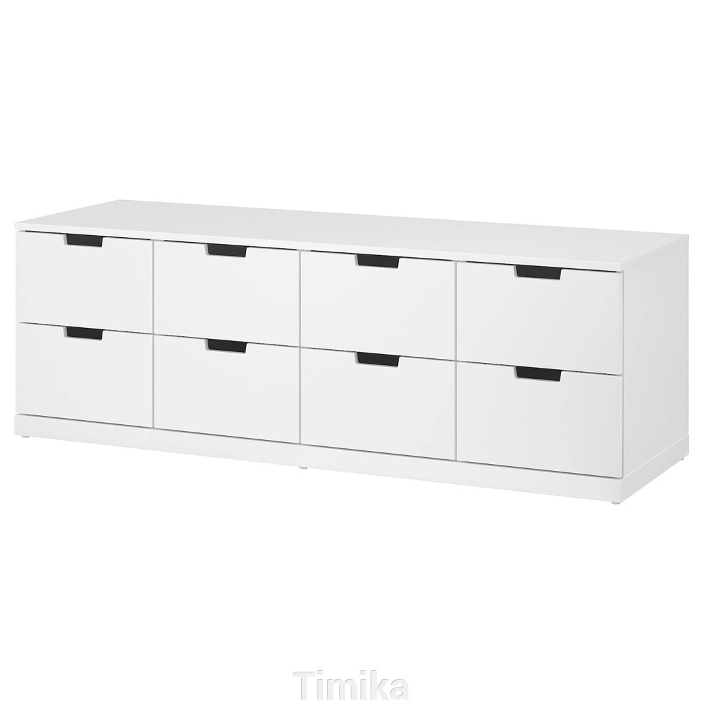 NORDLI Комод, 8 ящиків, білий, 160х54 см від компанії Timika - фото 1