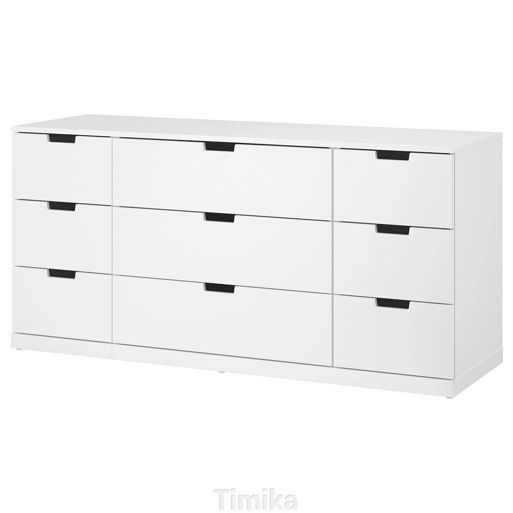 NORDLI Комод, 9 ящиків, білий, 160х76 см від компанії Timika - фото 1