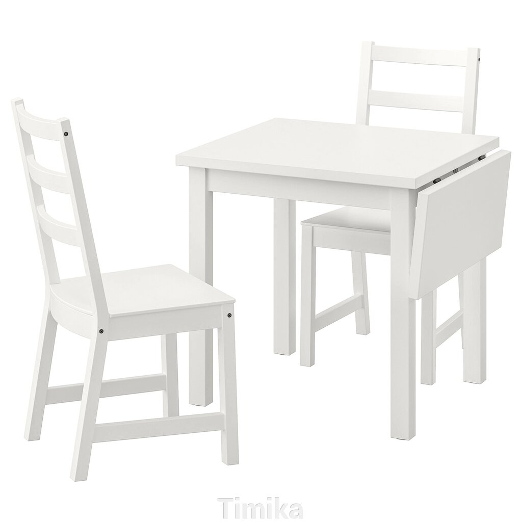 НОРДВІКЕН / NORDVIKEN Стіл і 2 стільці, білий/білий, 74/104х74 см від компанії Timika - фото 1