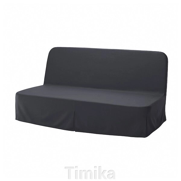 NYHAMN 3-місний диван-ліжко з поролоновим матрацом Naggen/темно-сірий від компанії Timika - фото 1