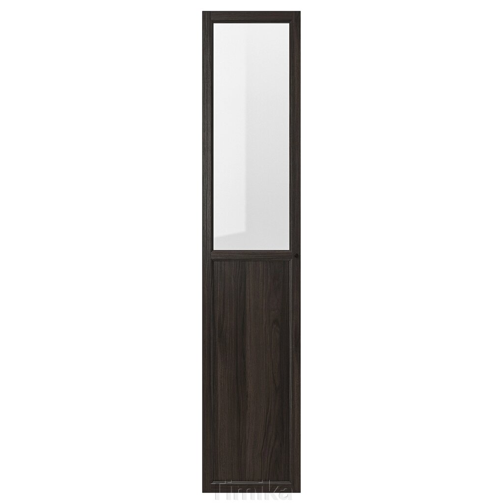 OXBERG Фільончасті/скляні двері, темно-коричнева імітація. дуб, 40х192 см від компанії Timika - фото 1
