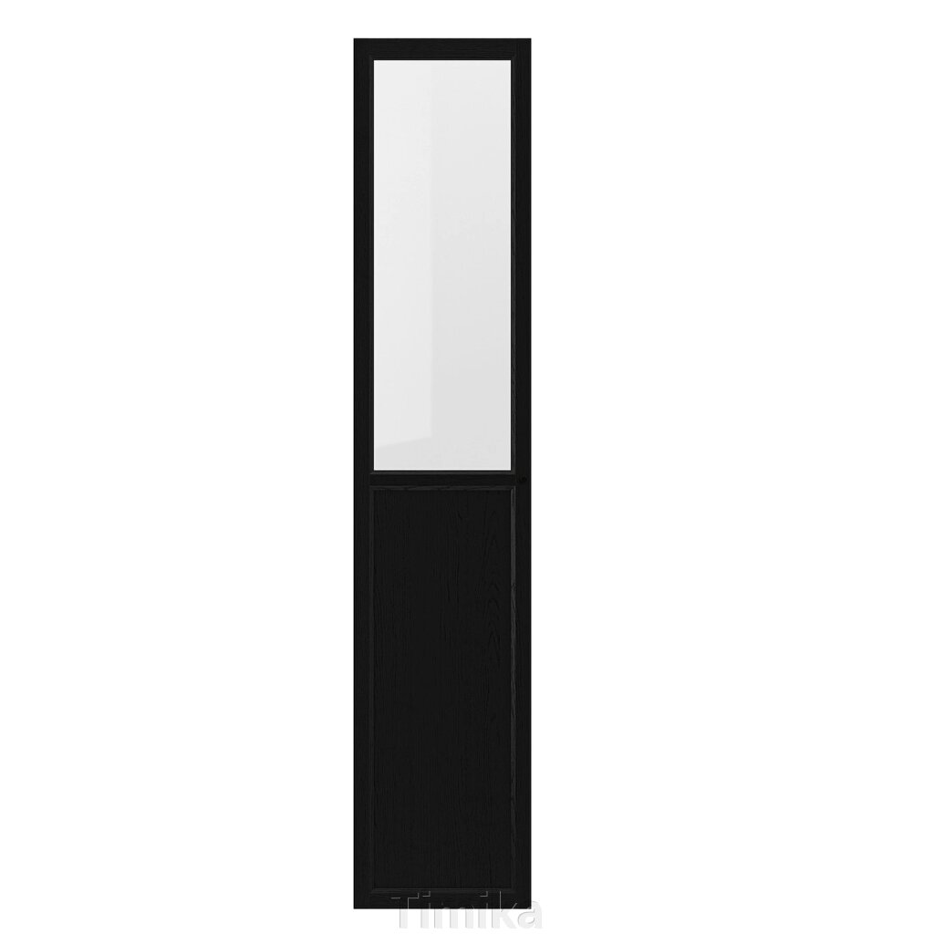OXBERG Панель/скло двері, чорна імітація. дуб, 40х192 см від компанії Timika - фото 1
