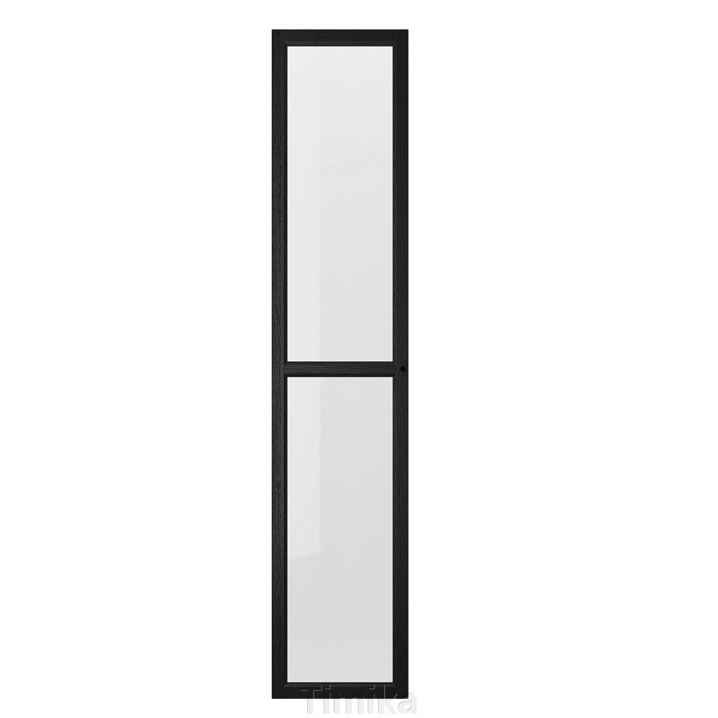 OXBERG Скляні двері, чорна імітація. дуб, 40х192 см від компанії Timika - фото 1