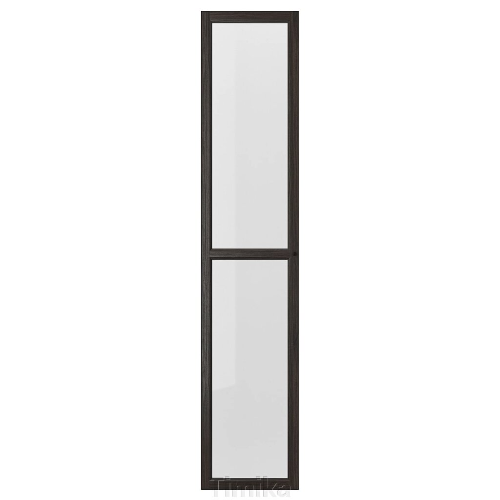 OXBERG Скляні двері, темно-коричнева імітація. дуб, 40х192 см від компанії Timika - фото 1