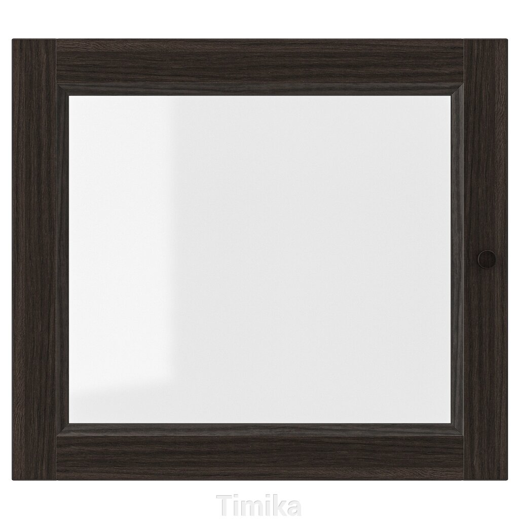 OXBERG Скляні двері, темно-коричнева імітація. дуб, 40х35 см від компанії Timika - фото 1