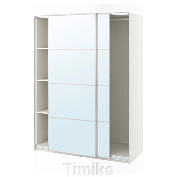 PAX / AULI Шафа з розсувними дверима, білий/дзеркало, 150x66x201 см від компанії Timika - фото 1