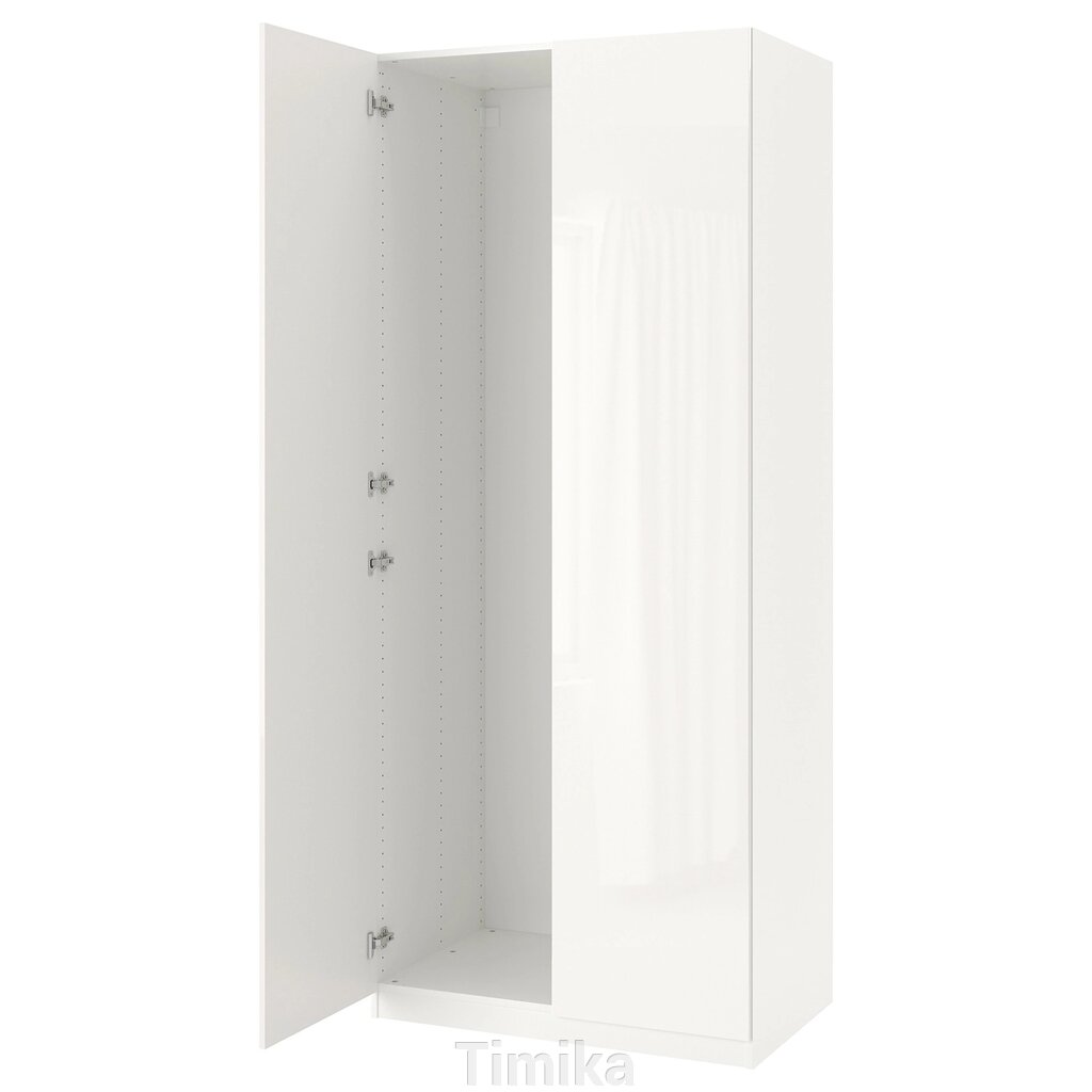 PAX / FARDAL Шафа/2 двері, білий/глянцевий/білий, 100x60x236 см від компанії Timika - фото 1