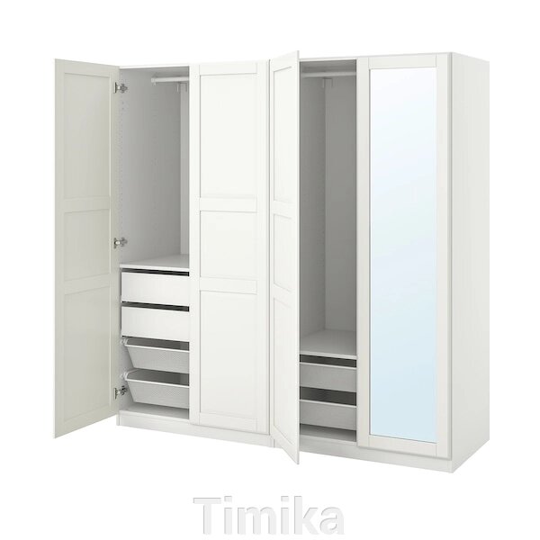 PAX / TYSSEDAL Гардеробна комбінація, білий/дзеркало, 200x60x201 см від компанії Timika - фото 1