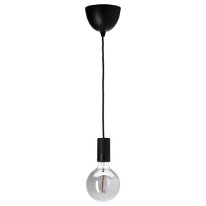 SUNNEBY / MOLNART Підвісний світильник, чорний/сфера, сіре прозоре скло, 125 мм