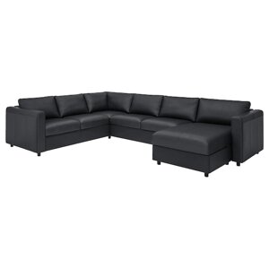 ВІМЛЕ 5-місний кутовий диван, з шезлонгом/Grann/Bomstad чорний