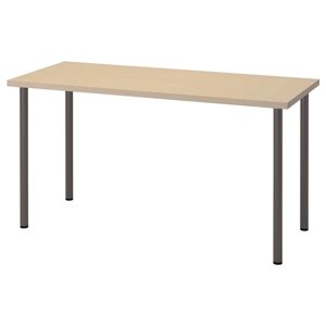MÅLSKYTT / ADILS Письмовий стіл, береза/темно-сірий, 140x60 см