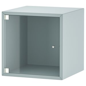 ЕКЕТ Навісна шафа зі скляними дверцятами, світло-сіро-блакитна, 35х35х35 см