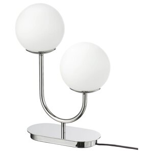 SIMRISHAMN Настільна лампа, біле скло хром/опал, 42 см