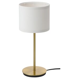 RINGSTA / SKAFTET Настільна лампа, білий/латунь, 41 см