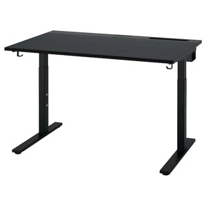 MITTZON Письмовий стіл, ясеневий шпон чорного кольору/чорний, 120x80 см