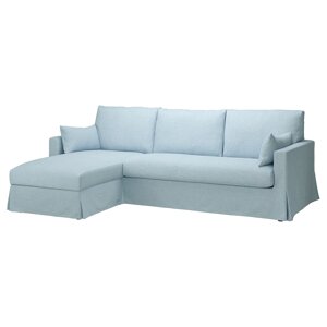 HYLTARP 3-місний диван з шезлонгом, ліворуч, Kilanda блідо-блакитний