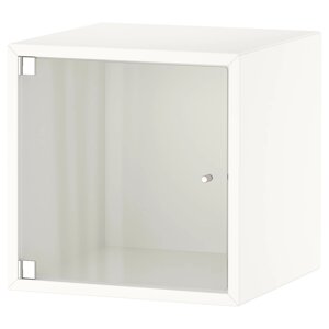 ЕКЕТ Навісна шафа зі скляними дверцятами, біла, 35х35х35 см