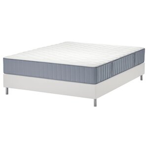 Ліжко LYNGÖR Continental, Vågstranda середньої жорсткості/блакитний білий, 140x200 см