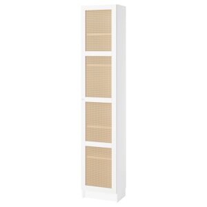 BILLY / HÖGADAL Книжкова шафа з дверцятами, біла, 40x30x202 см