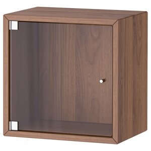 ЕКЕТ Навісна шафа зі скляними дверцятами, коричневий горіх, 35х25х35 см