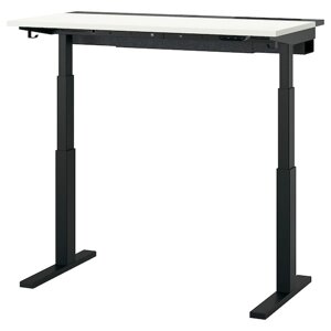 MITTZON Письмовий стіл з регульованою висотою, електричний білий/чорний, 120x60 см