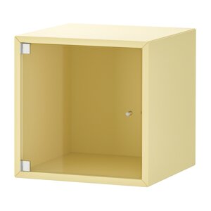 ЕКЕТ Навісна шафа зі скляними дверцятами, блідо-жовтий, 35х35х35 см