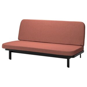 NYHAMN 3-місний диван-ліжко, з поролоновим матрацом/Skartofta червоний/коричневий