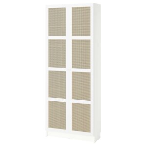 BILLY / HÖGADAL Книжкова шафа з дверцятами, білий, 80x30x202 см
