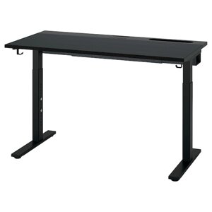 MITTZON Письмовий стіл, ясеневий шпон чорного кольору/чорний, 120x60 см