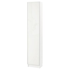 BILLY / HÖGBO Комбінація стелажів зі скляними дверцятами, білий, 40x30x202 см