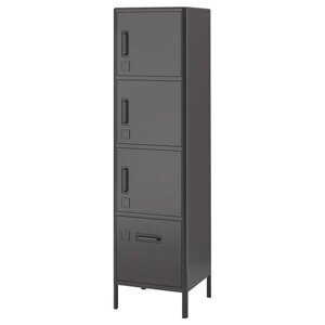 IDÅSEN Висока шафа з ящиком і дверцятами, темно-сіра, 45x172 см