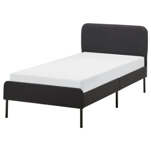 SLATTUM Каркас ліжка з оббивкою, Vissle темно-сірий, 90х200 см