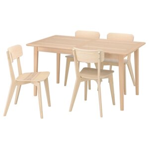 SKANSNÄS / LISABO Стіл і 4 стільці, світлий бук/ясен, 150/205 см