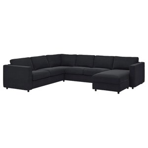VIMLE 5-місний кутовий диван з шезлонгом, Saxemara чорно-синій