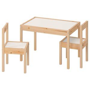 LÄTT Дитячий стіл і 2 стільці, білий/сосна