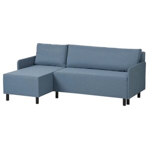 BRUKSVARA 3-місний диван-ліжко з шезлонгом, Кніса середньо синій
