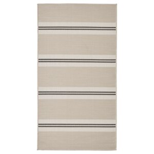 VIRKLUND Текстильний килим для інтер’єру/вулиці, білий/бежевий/темно-сірий, 80х150 см