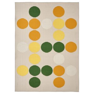 Текстильний килим BRÖGGAN, внутрішній/зовнішній, різнокольоровий крапковий малюнок, 133x195 см