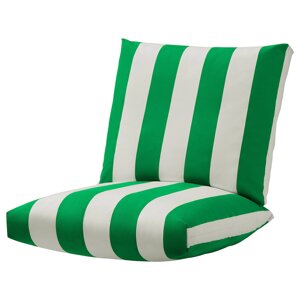 ÖNNESTAD Комплект подушок для крісла, зелений/білий/Radbyn