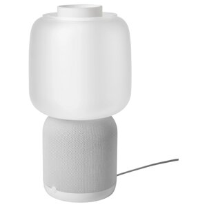 SYMFONISK WiFi лампа/динамік, скляний плафон, білий