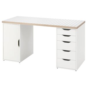 LAGKAPTEN / ALEX Письмовий стіл, білий/антрацит, 140x60 см