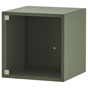 ЕКЕТ Навісна шафа зі скляними дверцятами, сіро-зелений, 35x35x35 см